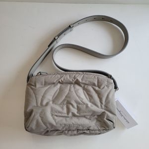 Salvatore Ferragamo NWT rhinoceros grey crossbody bag with double zipper